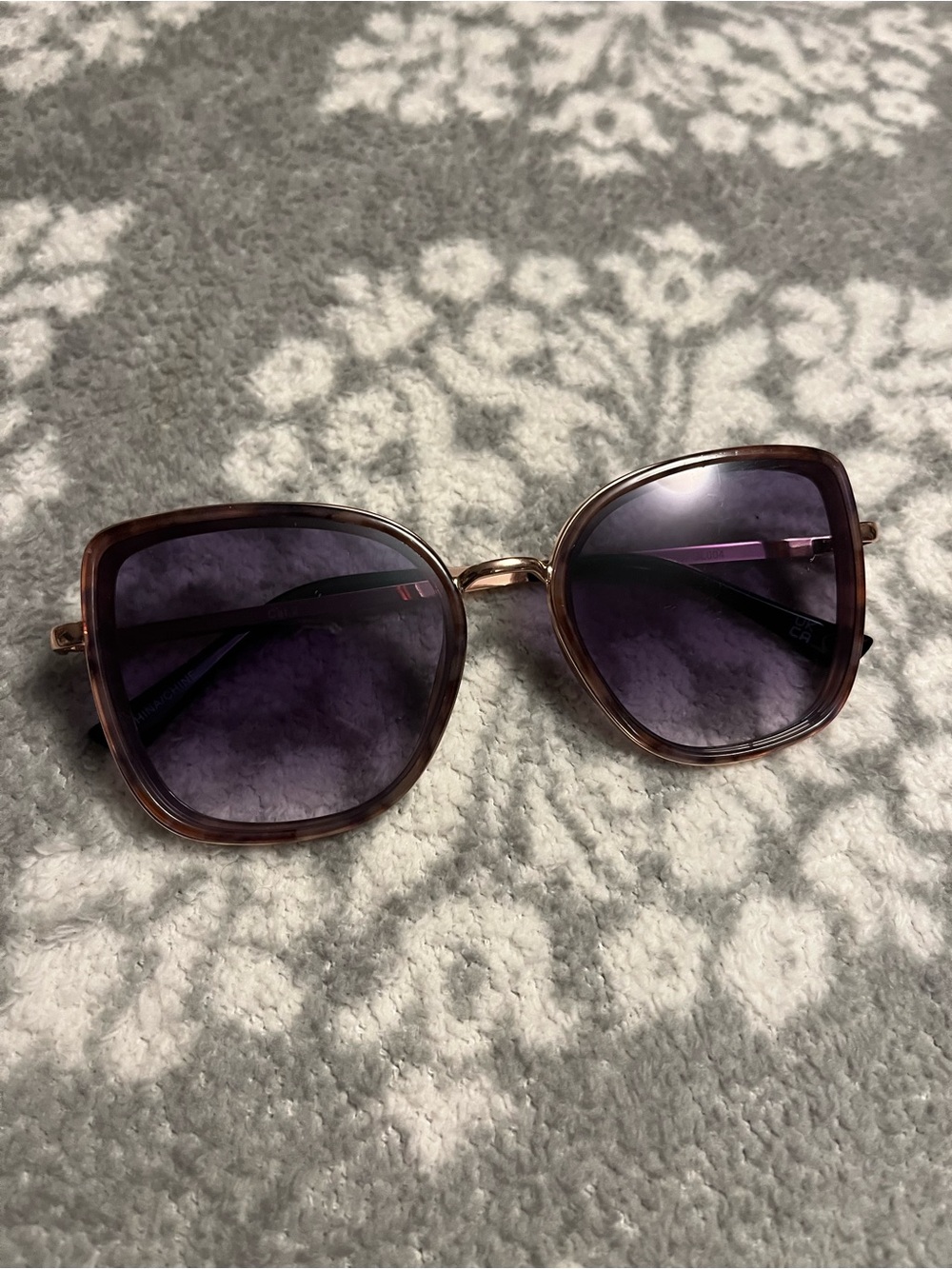 a new day Brown Frame Sunglasses with Purple Gradient Lenses